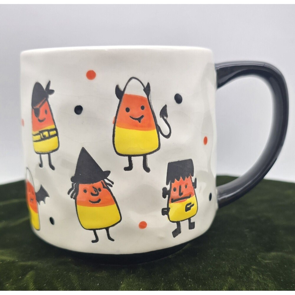 Halloween Lang by Design Ceramic 4” Coffee Mug Candy Corn Characters CUTE!